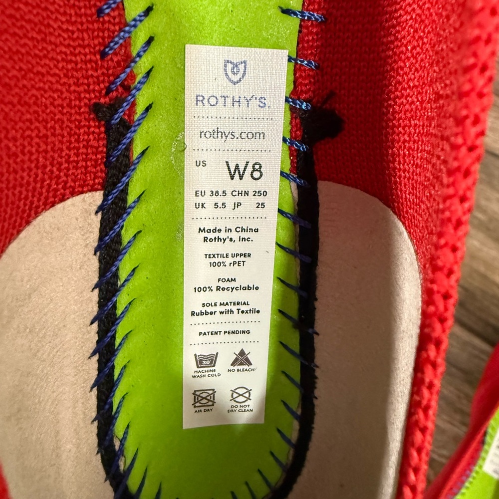 LAST PAIR!! Rothy's Pointy Toe Flat BRIGHT RED NEW SZ 8 - Picture 10 of 13